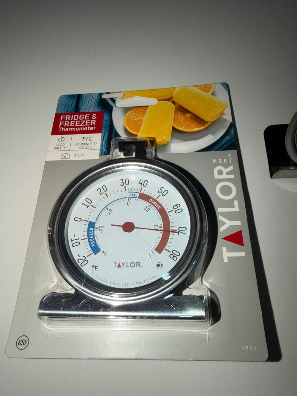 Taylor Fridge & Freezer Dial Thermometer - White with Red & Blue Zones